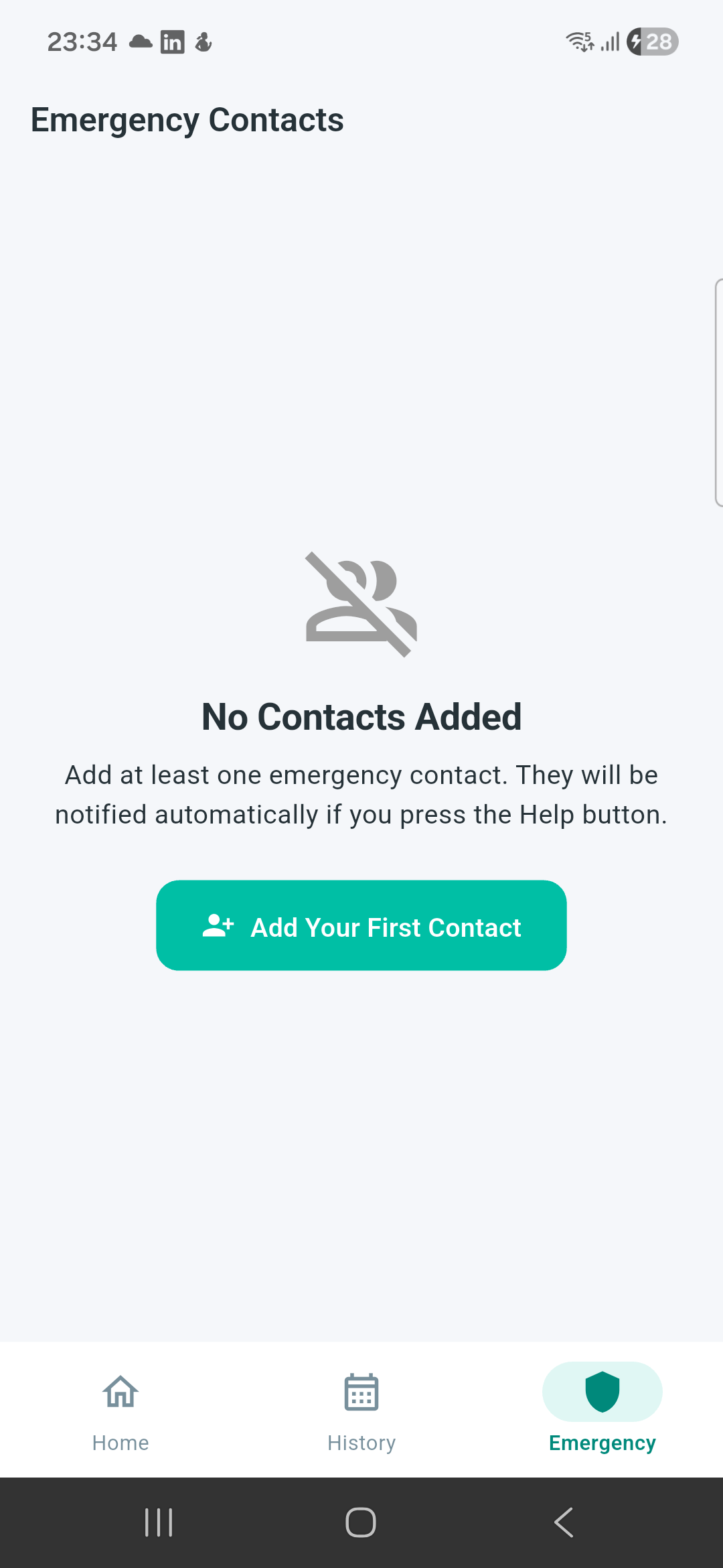 Emergency contacts list